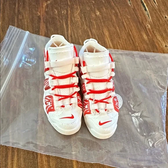 01,Red and White Nike Air High-Top Sneakers - Picture 2 of 4